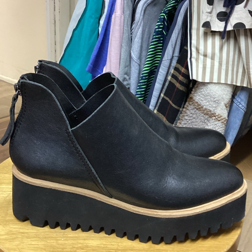 Chic Black Platform Ankle Booties - image 2